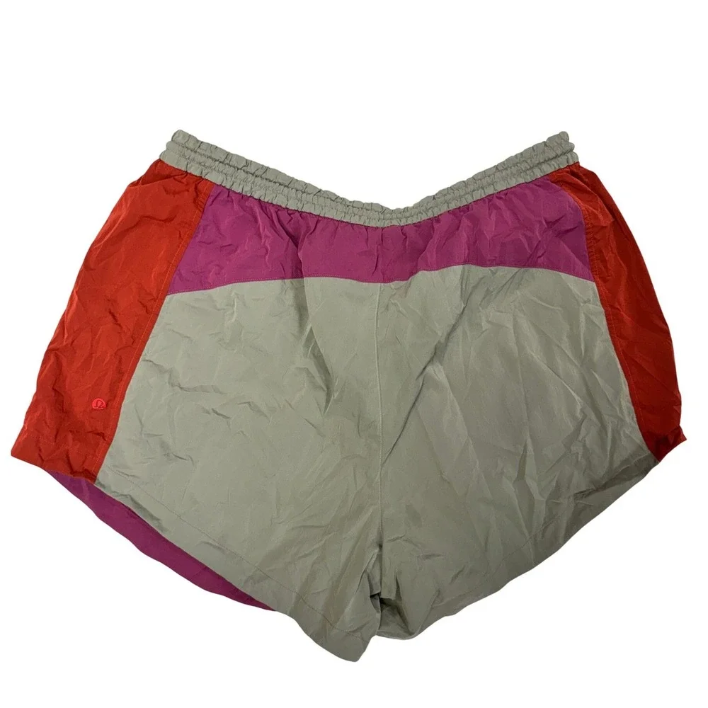 Lululemon Choose a Side Reversible Short Red Pink Grey Colorblock Womens 12